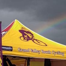 GVYC tent with rainbow